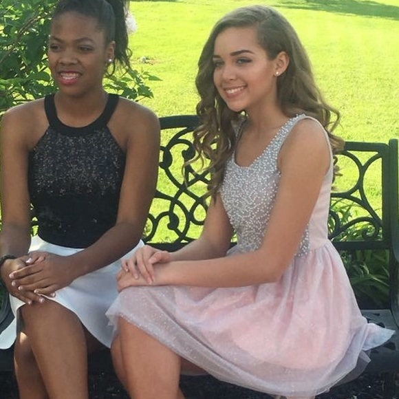 ‘Just for Me’ Baby Pink w/ pearls dress size 3 - Picture 1 of 4